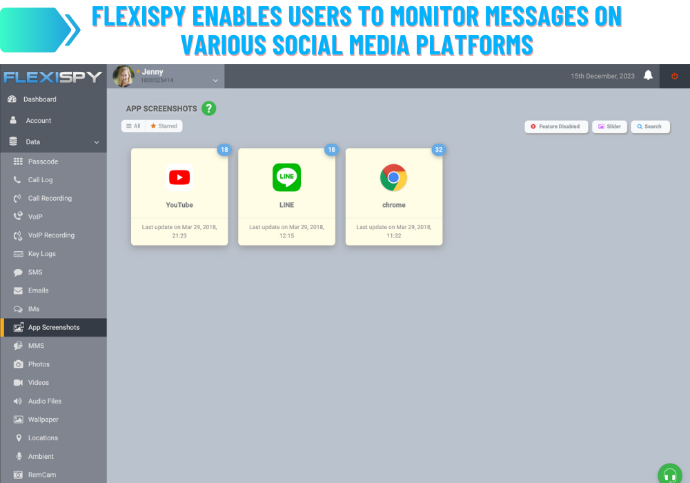 FlexiSPY sociale netwerken monitoren