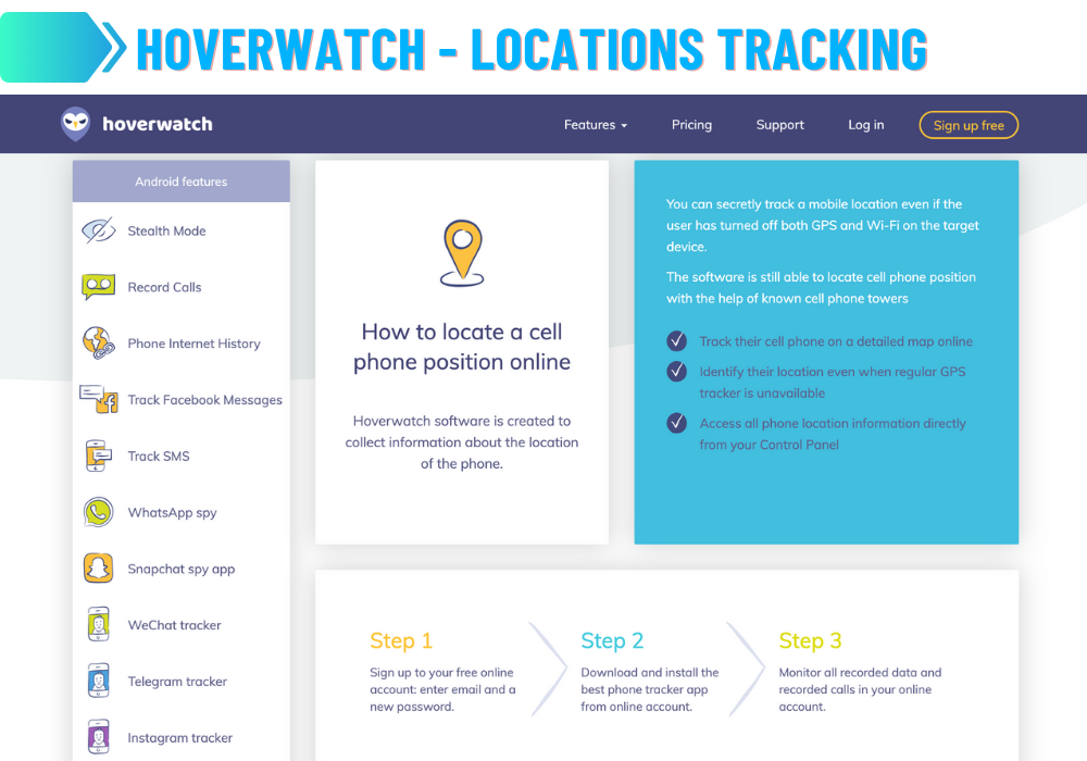 Hoverwatch - Śledzenie lokalizacji