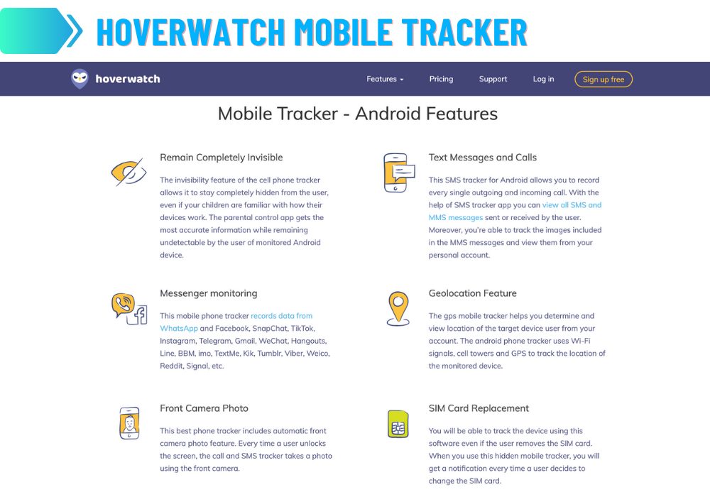 Rastreador móvil Hoverwatch