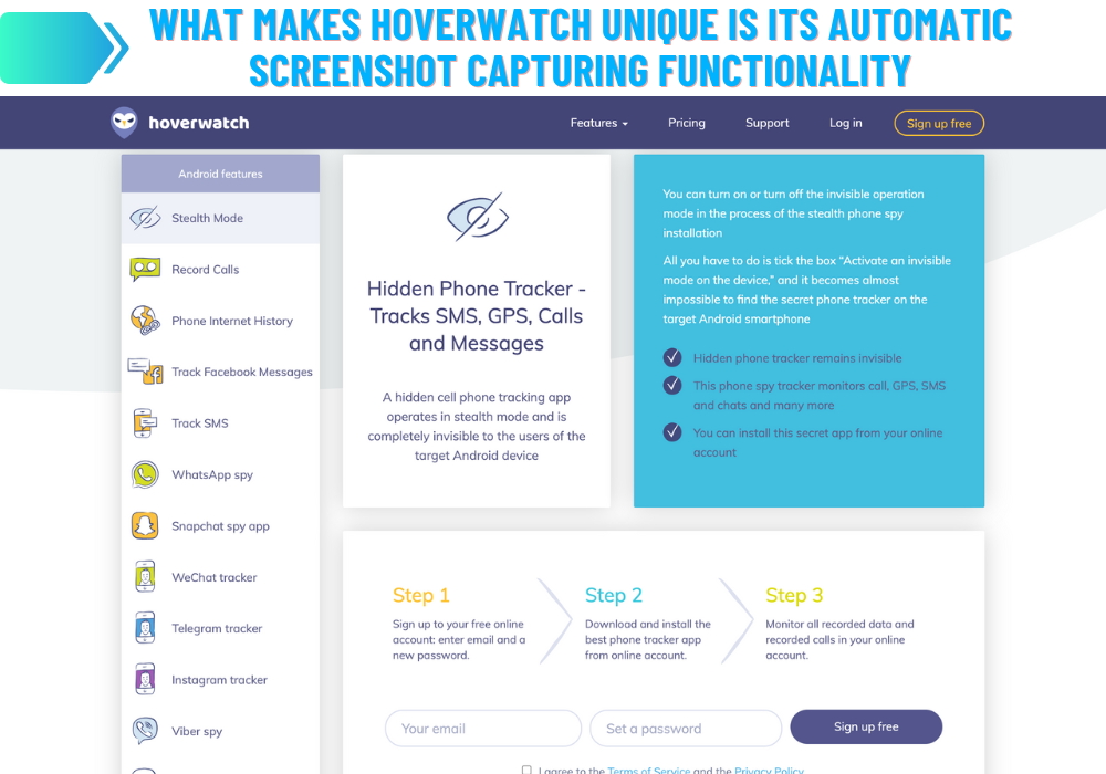 Monitoramento de tablets Hoverwatch