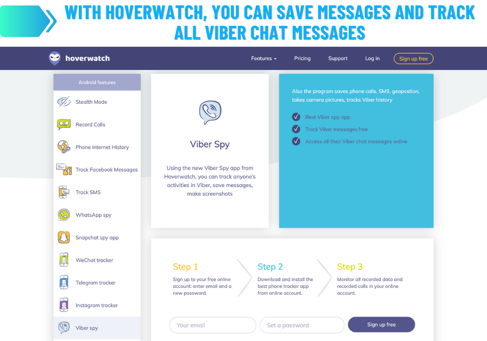 Hoverwatch Viber Tracking