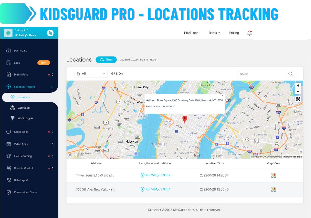 KidsGuard Pro - Locations Tracking