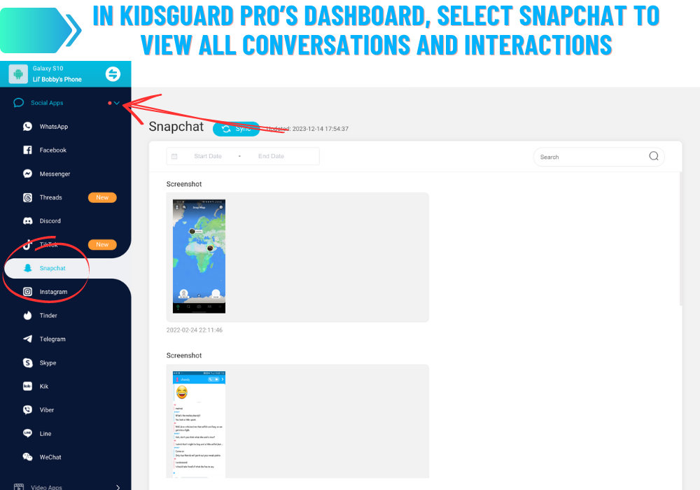 KidsGuard Pro Snapchat
