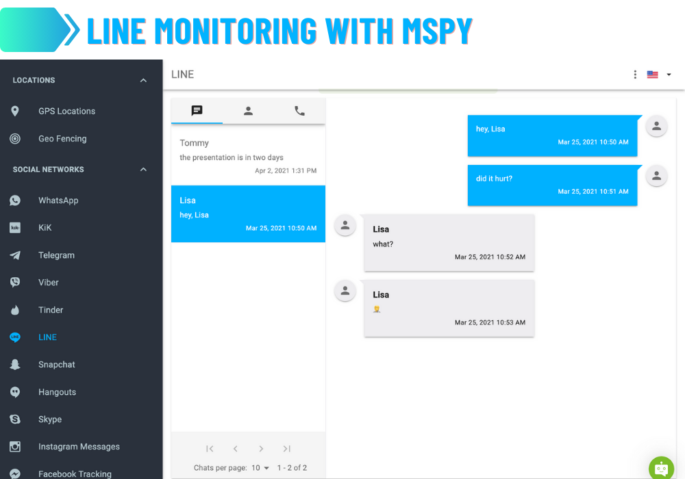 Monitoramento de linha com mSpy