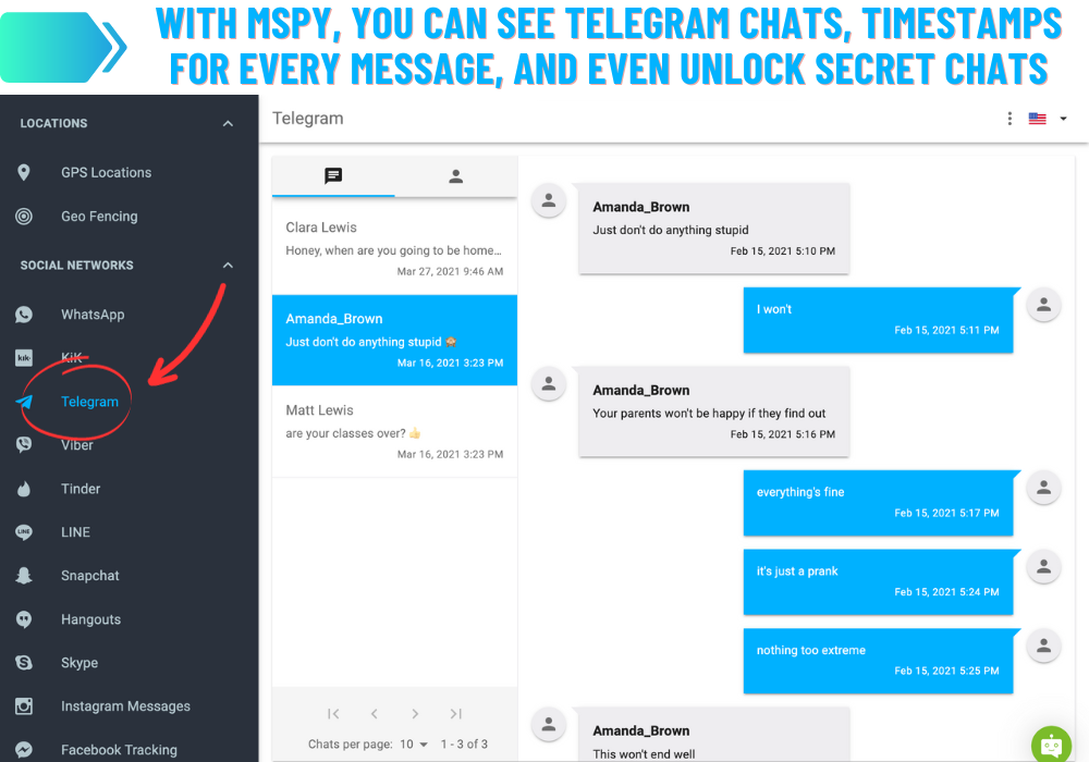 mSpy Telegram Espião