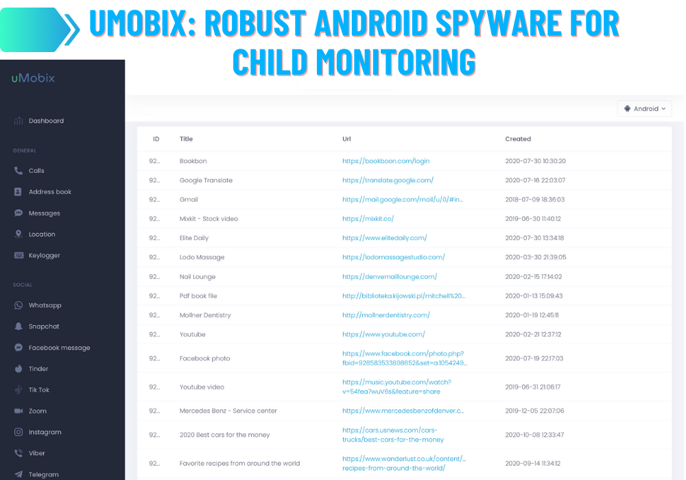 uMobix: Spyware robusto do Android para monitoramento de crianças