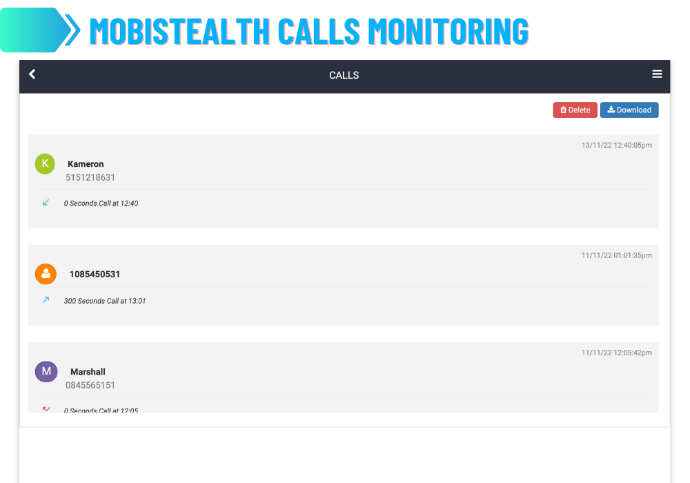 Monitorowanie połączeń MobiStealth