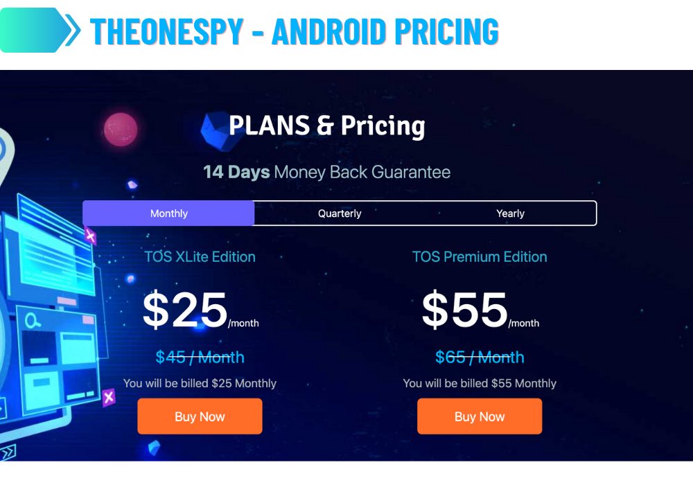 Preços de TheOneSpy - Android