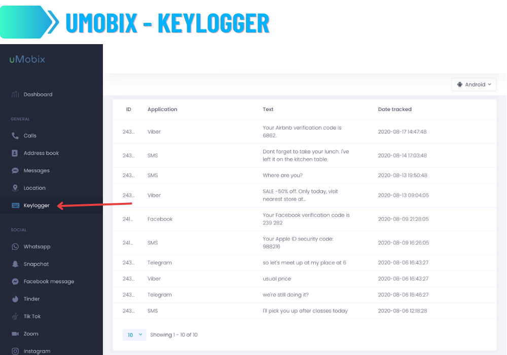 uMobix - Keylogger