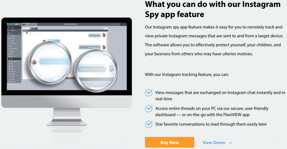 Flexispy Instagram Spionage-App-Funktion