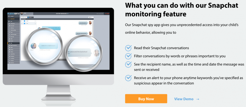 Flexispy Snapchat Monitoraggio