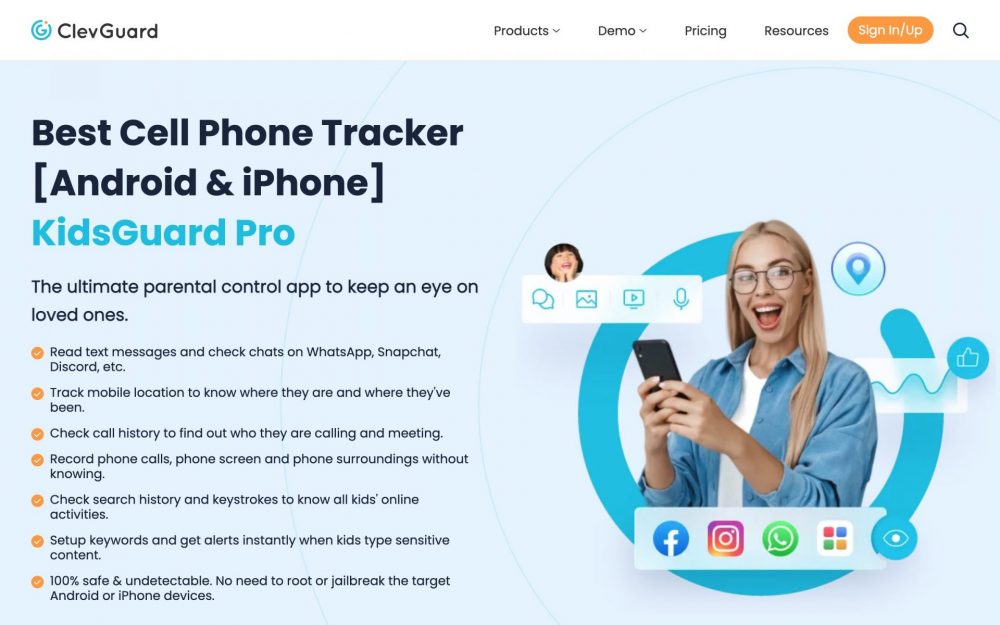 KidsGuard Pro Mobiele Telefoon Tracker