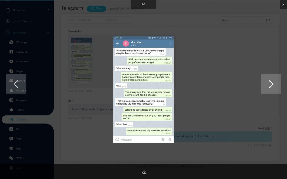 KidsGuard Pro Tracciamento delle chat segrete