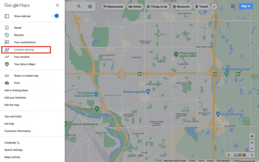 Bilgisayarda Google Haritalar'da Birini Takip Etme