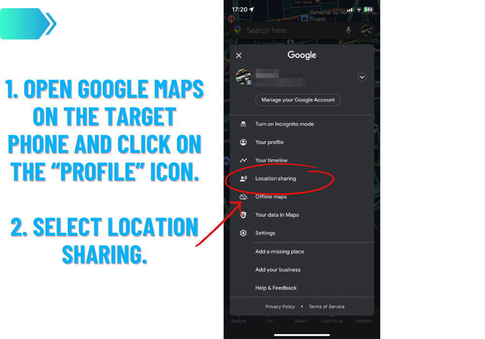 Mapy Google - Udostępnianie lokalizacji