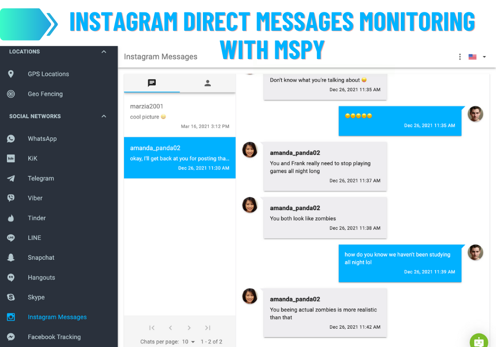 Instagram Überwachung von Direktnachrichten mit mSPY