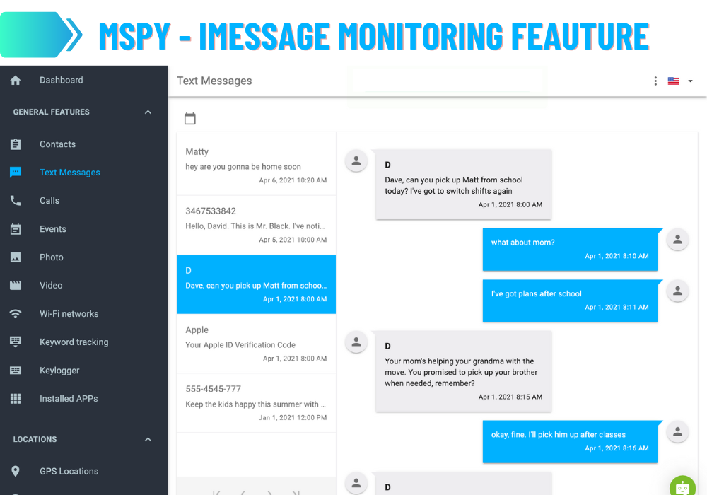 mSpy - iMessage izleme özelliği